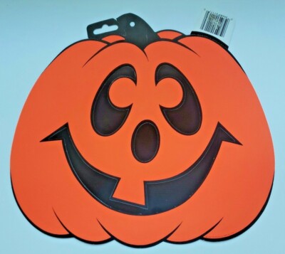 1991 Beistle Halloween Pumpkin JOL Jack-O-Lantern Embossed Diecut Die Cut  New 