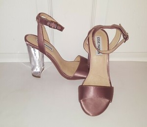 mauve block heel sandals