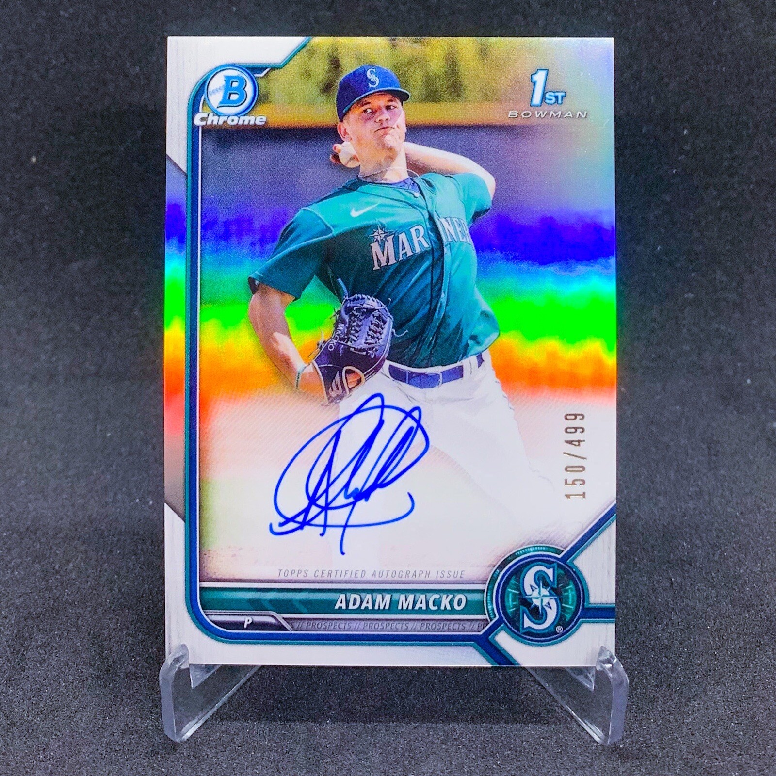 2022 Bowman Chrome Adam Macko Refractor Auto /499 1st Rookie Autograph Blue Jays