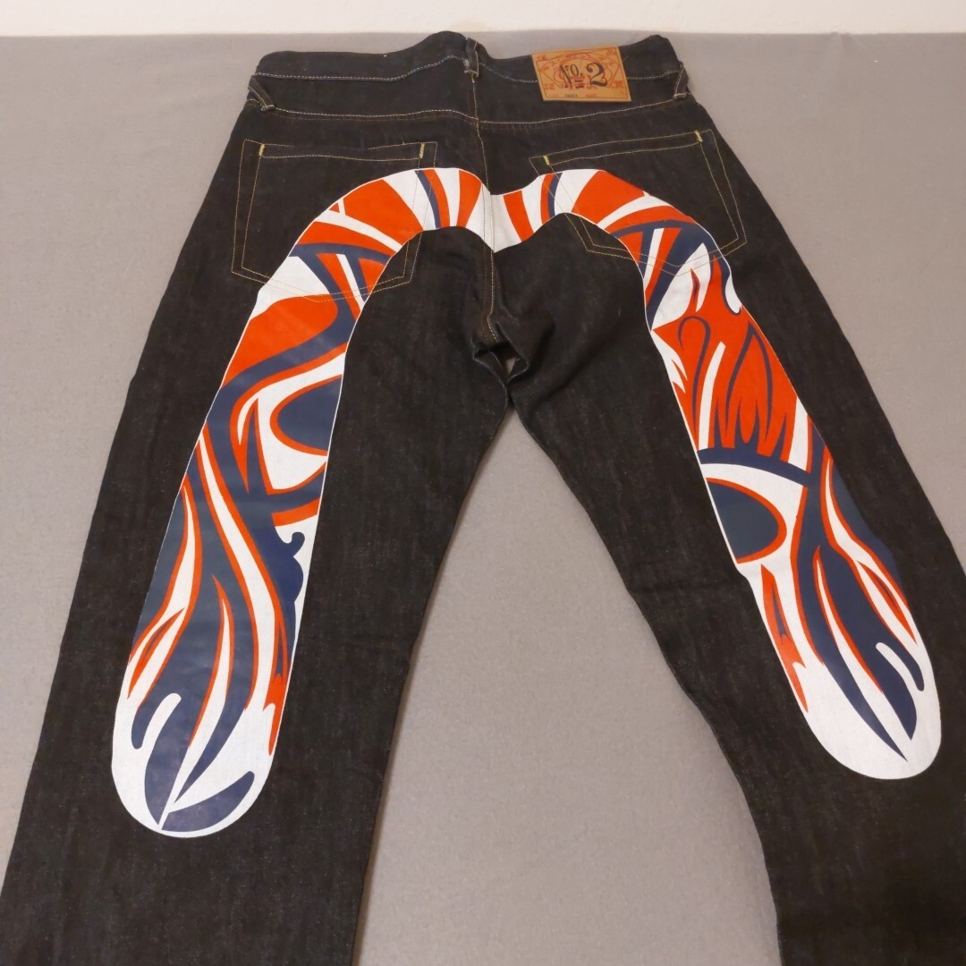 Evisu No2 Lot 0001 32 x 32 Denim Pants Big Seagull Paint