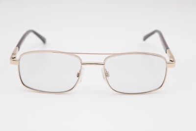 Modern Optical Mission Gold Rectangle Eyeglasses Frames 54-18-140