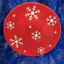 Christmas Red And White Snowflake Serving Tray/Platter