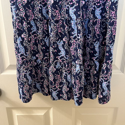 Lilly Pulitzer Mini Jodee Dress On the Catwalk Navy Blue Girls Size Large 8-10 - Picture 4 of 11
