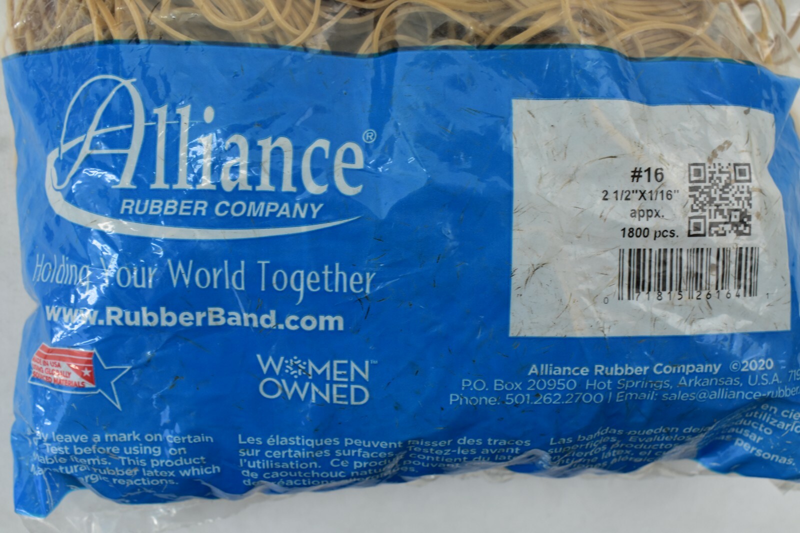 23,400 Alliance Rubber Company Advantage Firm Stretch Bands 2-1/2" X 1/16"