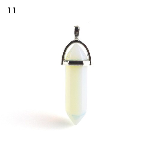 Natural Gemstones Stone Hexagonal Pointed Chakra Healing Pendant Necklaces * - Foto 23 di 44