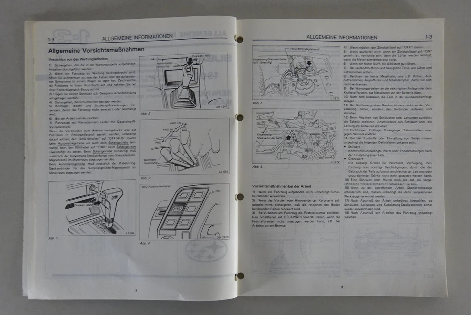 Manual de Taller Subaru Leona L 1800 Incl. Coupé 4 Volúmenes Stand 10/1989 - Imagen 3 de 4