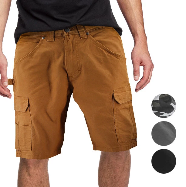 Men's 100% Cotton Classic Fit Army Utility Multi Pocket Chino Cargo Shorts