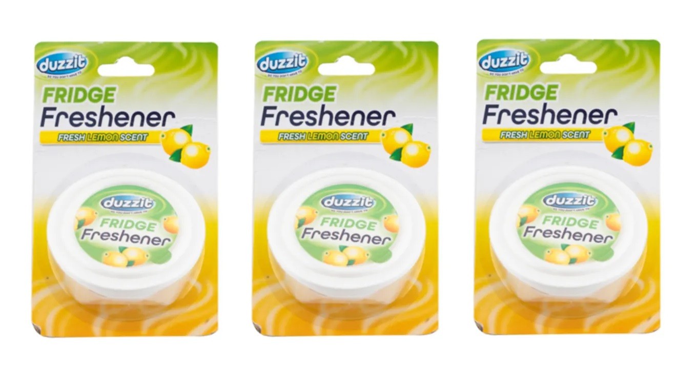3 x Duzzit Fridge Freshener Fresh Lemon Scent