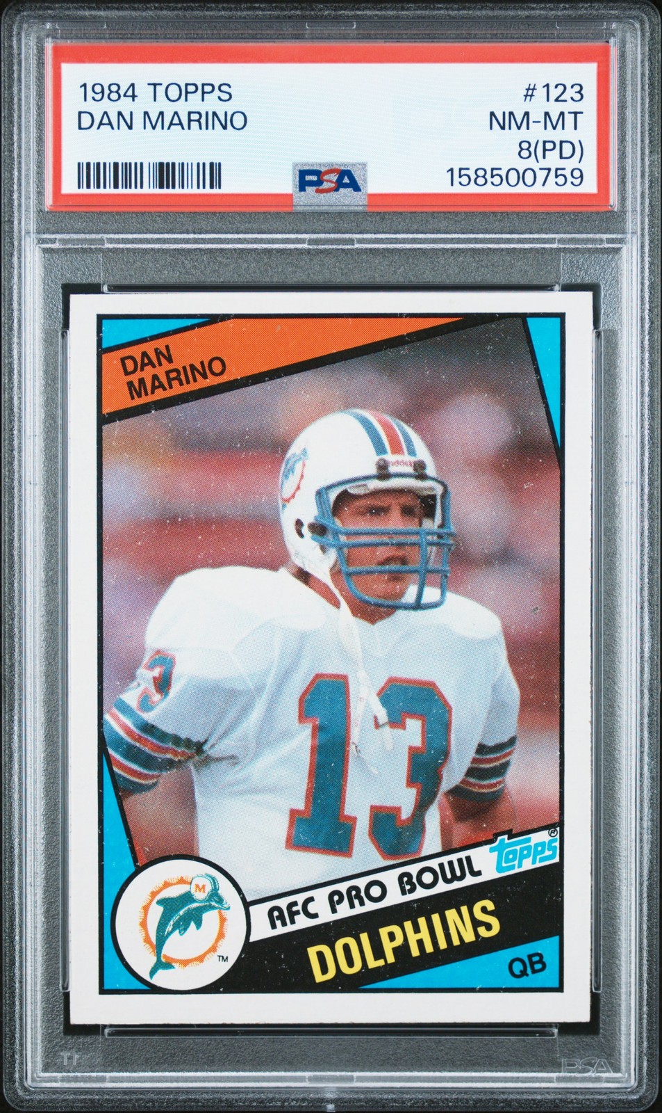 1984 TOPPS #123 DAN MARINO PSA 8 PD view 1