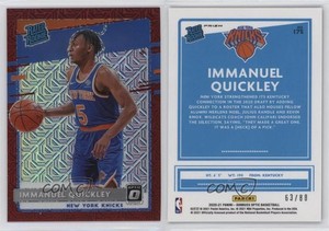 2020 Panini Donruss Optic Rated Choice Red Prizm /88 Immanuel Quickley Rookie RC
