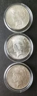 Lot of Three 1923 $1 Peace Silver Dollars in Capsules