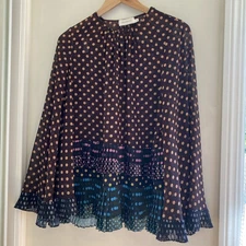 ZIMMERMANN MAPLES PLEAT BLOUSE Women size 0 Excellent Condition
