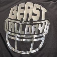 SHIRT YOUTH FOOTBALL New BEAST ALL DAY LG 10-12 Practice Casual Polyester NEW NT