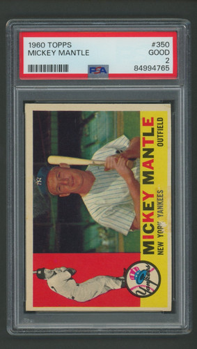 1960 Topps Mickey Mantle 350 PSA 2 Good