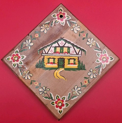 #ad Vintage MCM Maison International Hand Painted Butcher Block Trivet Made In Japan $16.99