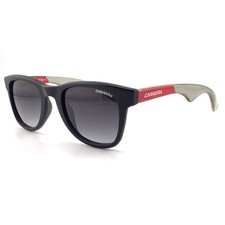 Carrera A6000 86290 Matte Black Front Clear Red Black Arms Gray Lens Sunglasses