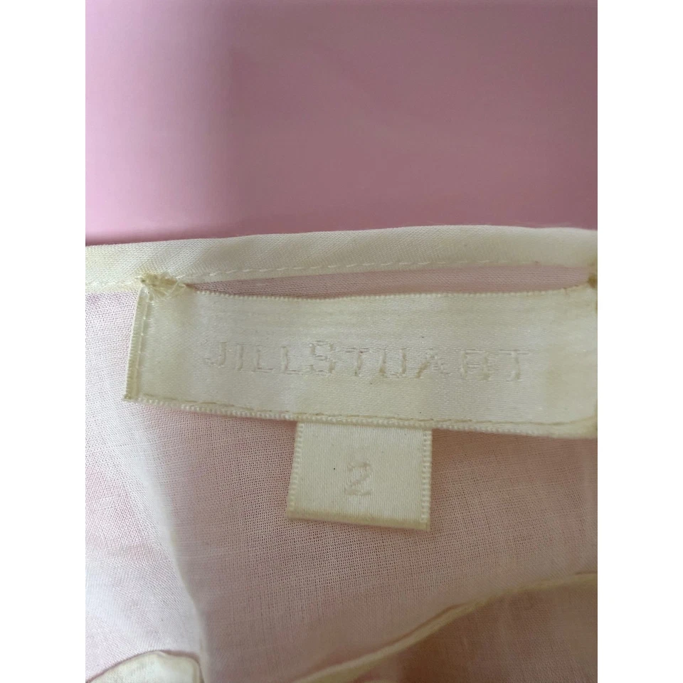 Vestido midi de algodão branco Jill Stuart alça espaguete tamanho 2 - Imagem 3 de 4