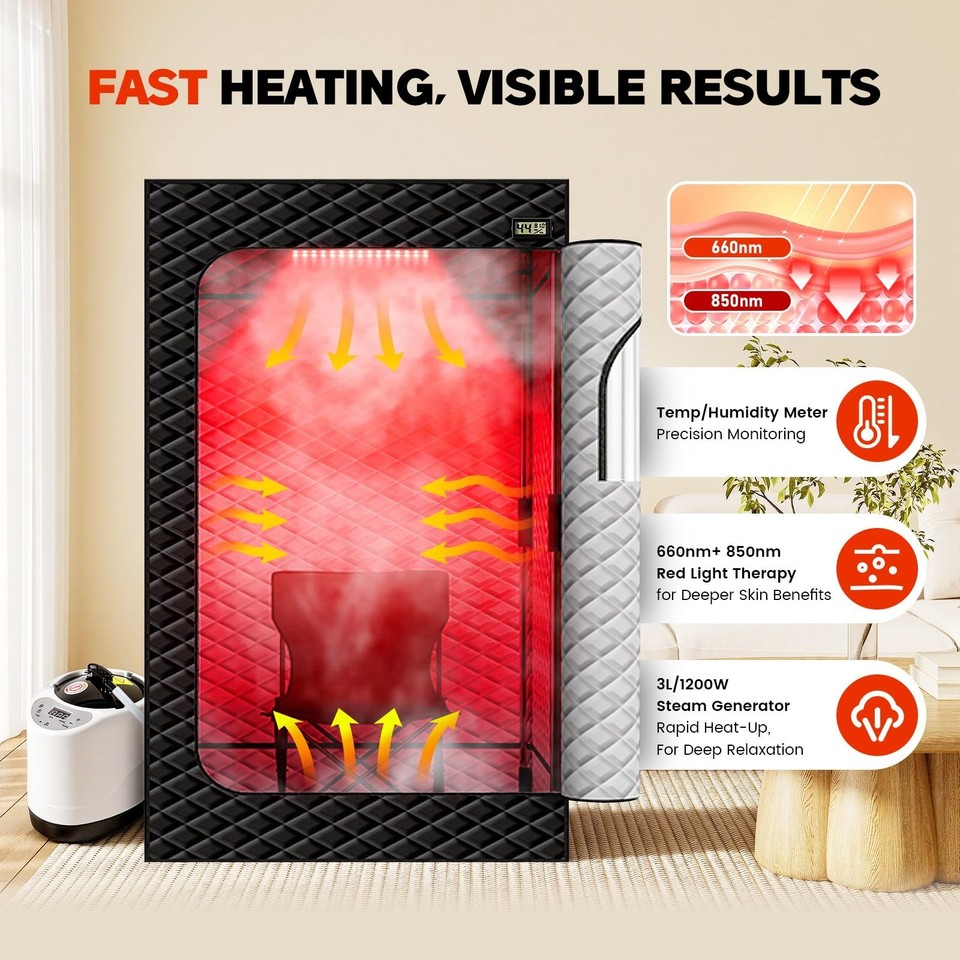 Viconor Infrared Sauna Box, Portable Steam Infrared Sauna Tent with Red ...