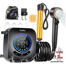 Upgraded Portable Shower with Heater, 1500W Immersion Heated, 8000mAh Black-1