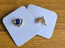 2 Cabouchon Fish Gold Plated, Enamel, Crystal Brooches/Pins, Different Designs