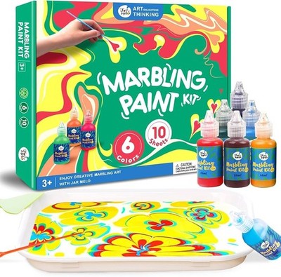 Glas Melo Wasser Marmorierung Farbe Set für Kinder 6 Farben Marmor Set ungiftig