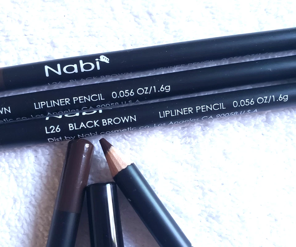 Lápiz delineador de labios color negro marrón 12 lápices delineadores de labios lote 7 pulgadas de largo Foto 3 de 3