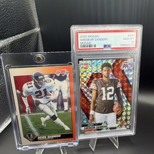 Panini Score Deion Sanders Shedeur Sanders Rookie NFL Card Lot Mosaic Score PSA