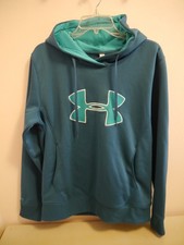 Women s Under Armour Hoodie Teal Blue Green w front Pocket L