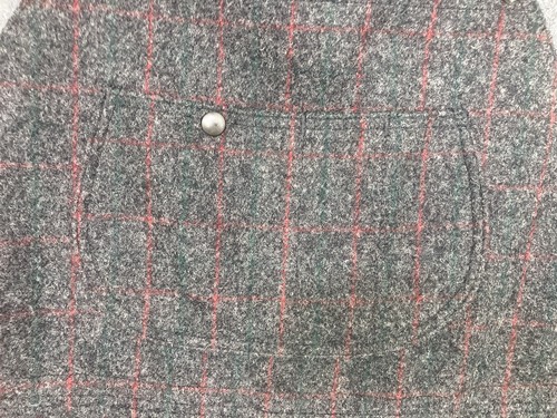 VTG LL Bean Wool Woodman Bib Overalls Men’s 46x32 Big Malone Plaid Gray Red USA - Picture 7 of 21