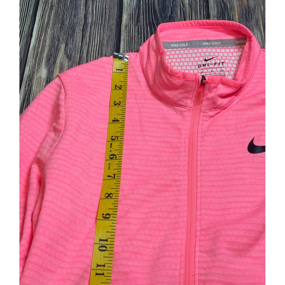 Nike Golf Dri-FIT Chaqueta Mujer S Alta Rosa Cremallera Completa Atlética Ligera Top Foto 4 de 4