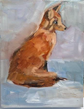 FOX PORTRAIT FINE ART ORIGINAL OIL PAINTING 11X14