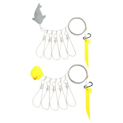 Fishing Stringer Clip with Swivels Clip and Steel Cable for Shores Fishing Use