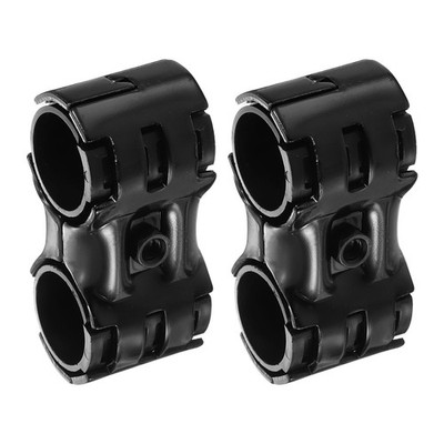 2 Pcs Double Port Parallel Pipe Clamps, 1-1/8'' Saddle Hollow Metal Connectors