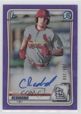 2020 Bowman Chrome Prospect Purple Refractor 204/250 Chandler Redmond Auto lz7