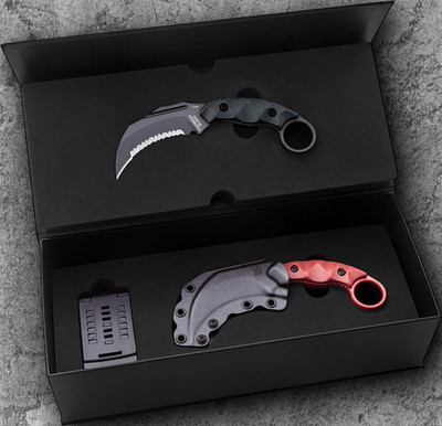 Halfbreed Blades Fixed Knife With Trainer 3.5 Bohler K340 Steel Blade G10 Handle