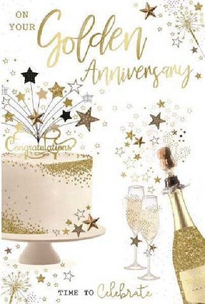 On Your Golden Anniversary Card. 23x15cm