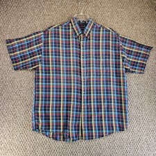 Gant Shirt Mens Sz XL Short Sleeve Button Down Plaid