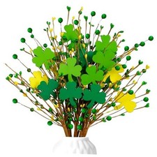 8 Pack St Patricks Day Decorations Shamrocks Picks, 120 Branches Artificial