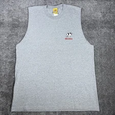 Vintage Big Dogs T-Shirt Men’s Large Gray Sleeveless "If You Can't BBQ"