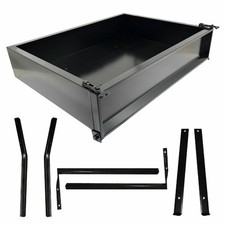 Golf Cart 42"x30"x8" Black Steel Utility Cargo Box with Brackets Fits EZGO RXV
