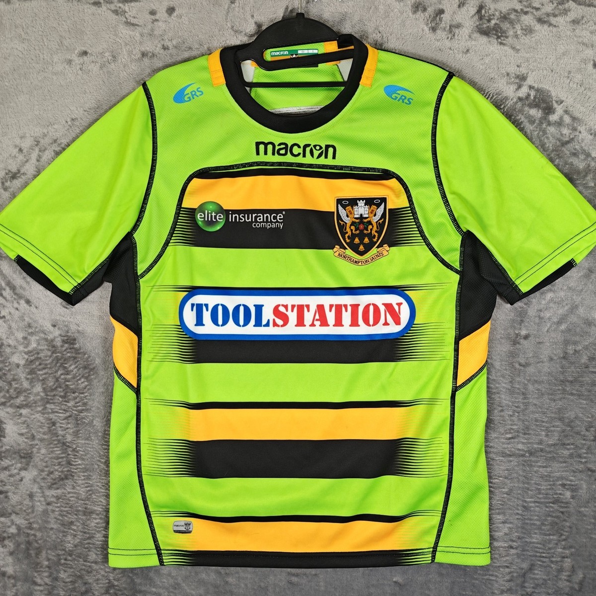 Northampton Saints 2017/2018 Rugby Union Away Shirt Macron S Small