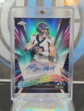 2024 Topps Chrome Bo Nix Future Stars Auto Aqua Refractor RC /199 Broncos
