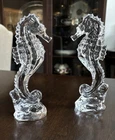 Vintage Pair Of Waterford Crystal Seahorses 7”