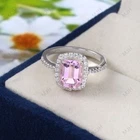 Handmade 92.5 Silver Natural Pink Colour Morganite Octagon Shape Gemstone Ring.