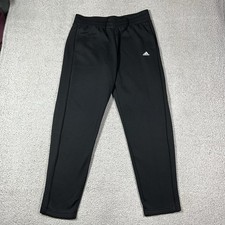 Adidas Joggers Womens L Black Tapered Athletic Gym Workout Sweatpants Track