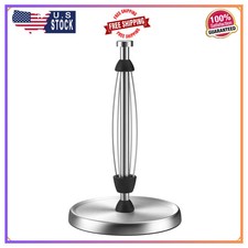 Stainless Steel Countertop Paper Towel Holder Weighted Base One Handed Tear