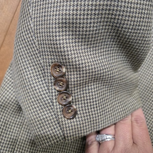 Blazer uomo Ralph Lauren 45L cappotto sportivo pied de poule check 2 bottoni lana Canada - Foto 5 di 14