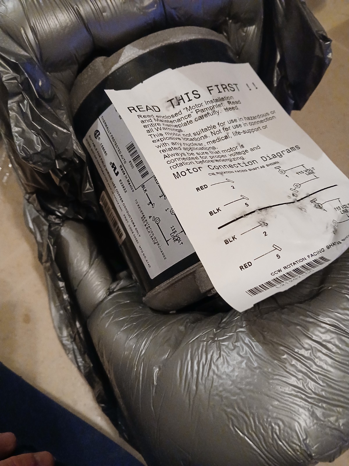 Us Motors SA55JXSFB-4865 Motor 48 1/4hp 1725rpm 115v-ac 1ph