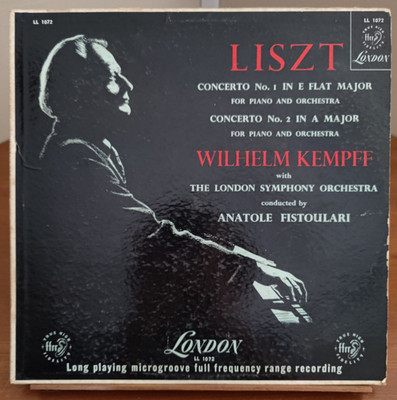 LISZT:  PIANO CONCERTOS NOS. 1 & 2. Kempff / Fistoulari   London LL 1072 MONO