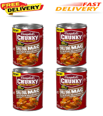 #ad Campbell’s Chunky Chili Dog Mac Soup 18.8 oz Can Pack of 4 $15.00